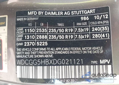 2013 Mercedes-Benz Glk 350 z USA, uszkodzony, nr VIN WDCGG5HBXDG021121